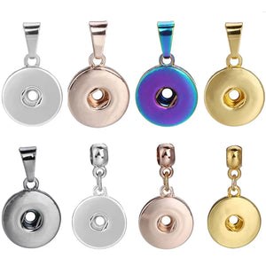 10pcs Snap Buttons Pendant Charm DIY Necklace Jewelry Findings