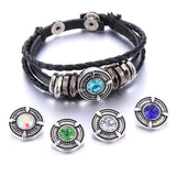 10pcs Crystal Round 18mm Snap Buttons Interchangeable for Bracelet Bangle