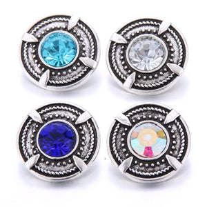 10pcs Crystal Round 18mm Snap Buttons Interchangeable for Bracelet Bangle