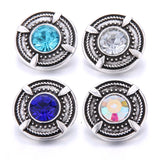 10pcs Crystal Round 18mm Snap Buttons Interchangeable for Bracelet Bangle