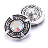 10pcs Crystal Round 18mm Snap Buttons Interchangeable for Bracelet Bangle