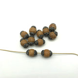 10pcs/lot Wood Loosed Beads Rhinestones Paved Beads For Jewelry Making