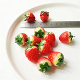 10pcs 3D Strawberry Resin Charms Earring DIY Jewelry Accessories