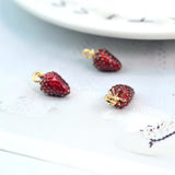 10pcs Strawberry Enamel Charm Pendant Jewelry Making Accessories
