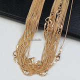 10pcs KC 1.2mm Snake Chain Necklaces for Women 16" 18" 20" 24"