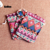 10pcs/lot Orange Diamond Linen Cotton Bags 10x14cm Wedding Favor Gift Pouches