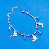 Crystal Dolphin Stainless Steel Bracelet for Women