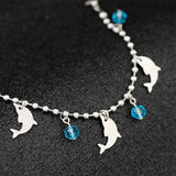 Crystal Dolphin Stainless Steel Bracelet for Women