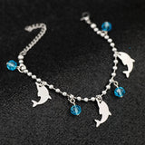 Crystal Dolphin Stainless Steel Bracelet for Women