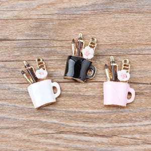 10pcs Gold Enamel Charms for DIY Jewelry Making