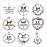 10pcs Masonic Eastern Star Charms Oes Pentagram Pendant for Jewelry Making