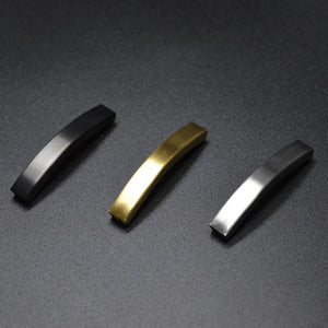 10pcs Matte Stainless Steel Tube Beads Bayonet Clasp Leather Bracelet Jewelry