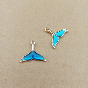 10pcs Mermaid Fish Tail Charms DIY Bracelet Pendants Earring Jewelry