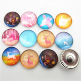 10pcs/lot Mix Deer Snap Buttons 18mm Glass Ginger Snap Bracelet&Bangles DIY