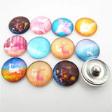 10pcs/lot Mix Deer Snap Buttons 18mm Glass Ginger Snap Bracelet&Bangles DIY