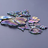 10pcs Rainbow Butterfly Insect Pendants DIY Charms for Jewelry Making