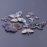 10pcs Rainbow Butterfly Insect Pendants DIY Charms for Jewelry Making