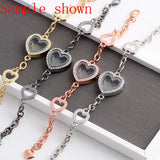 10pcs/lot Mix Heart Locket Pendants Round Rhinestone Glass Memory Charm