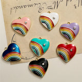 10pcs Mixed Heart Enamel Charms Pendant DIY Bracelet Necklace Jewelry Making