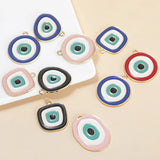 10pcs Mixed Blue Eye Charms Geometry Shape Pendants DIY Necklaces Jewelry Findin