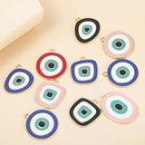 10pcs Mixed Blue Eye Charms Geometry Shape Pendants DIY Necklaces Jewelry Findin