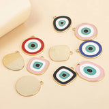 10pcs Mixed Blue Eye Charms Geometry Shape Pendants DIY Necklaces Jewelry Findin