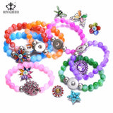 Crystal Acrylic Snap Bracelet 18mm Beaded 20mm Snap Jewelry