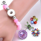 Crystal Acrylic Snap Bracelet 18mm Beaded 20mm Snap Jewelry