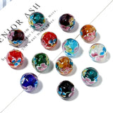 10pcs Colorful Flower Lampwork Beads Round Spacer Beads DIY Jewelry Making