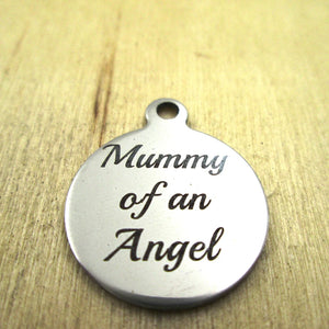 10pcs Mummy of an Angels Charms - Customized Stainless Steel Pendants