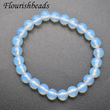 Opalite Stone Beads Bracelet 10pcs 8mm Elastic Rope Jewelry Gift