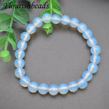 Opalite Stone Beads Bracelet 10pcs 8mm Elastic Rope Jewelry Gift
