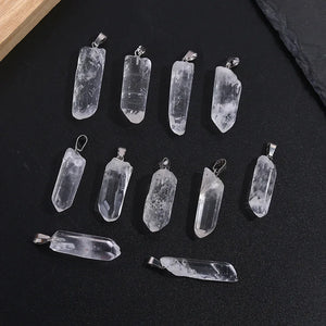 10pcs Irregular Rough Quartz Crystal Charms for Jewelry Making
