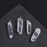 10pcs Irregular Rough Quartz Crystal Charms for Jewelry Making