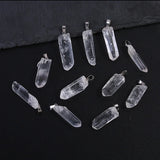 10pcs Irregular Rough Quartz Crystal Charms for Jewelry Making