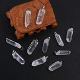 10pcs Irregular Rough Quartz Crystal Charms for Jewelry Making
