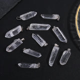 10pcs Irregular Rough Quartz Crystal Charms for Jewelry Making