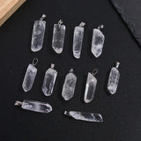 10pcs Irregular Rough Quartz Crystal Charms for Jewelry Making