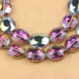 10pcs Natural Stone Bovine Eyes Glass Beads 16x20mm Oval Faceted DIY Jewelry