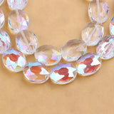 10pcs Natural Stone Bovine Eyes Glass Beads 16x20mm Oval Faceted DIY Jewelry