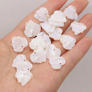 10pcs Natural Shell Leaf Pendant Charms for Jewelry Making DIY