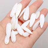 10pcs Natural Shell Leaf Pendant Charms for Jewelry Making DIY