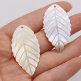 10pcs Natural Shell Leaf Pendant Charms for Jewelry Making DIY