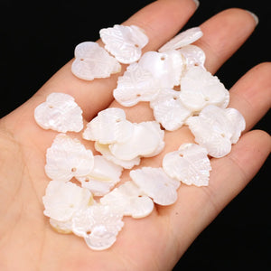 10pcs Natural Shell Leaf Pendant Charms for Jewelry Making DIY
