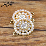 10pcs Natural Zircon Pearl Connectors For DIY Crafts 25x18.5mm