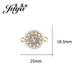 10pcs Natural Zircon Pearl Connectors For DIY Crafts 25x18.5mm