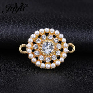 10pcs Natural Zircon Pearl Connectors For DIY Crafts 25x18.5mm