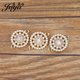 10pcs Natural Zircon Pearl Connectors For DIY Crafts 25x18.5mm