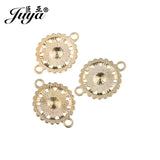 10pcs Natural Zircon Pearl Connectors For DIY Crafts 25x18.5mm
