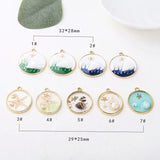 10pcs Nautical Enamel Sea Starfish Shell Charms for DIY Jewelry
